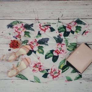 Floral Cold Shoulder Banana Republic Blouse